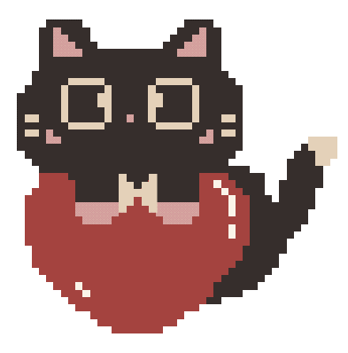 A hopeful little pixel cat